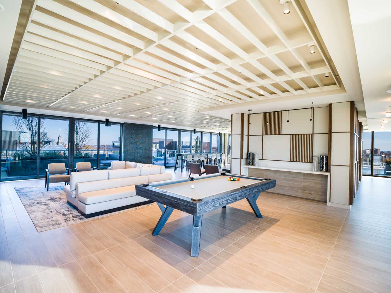 Entertain a game of pool in the rooftop lounge